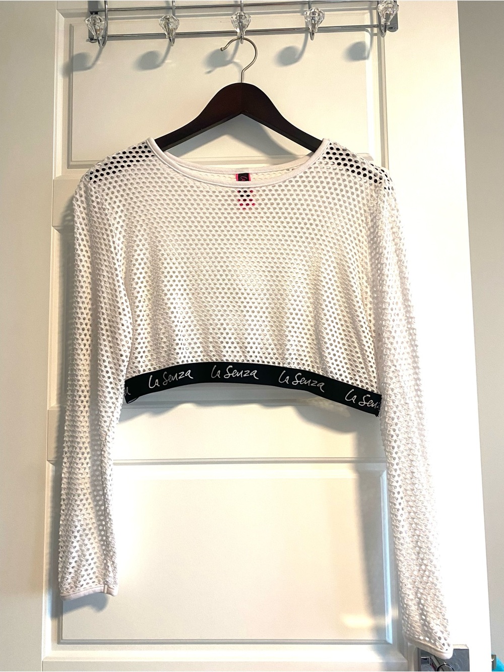 La Senza White Mesh Top with Pink Brand Tag - Picture 2 of 4